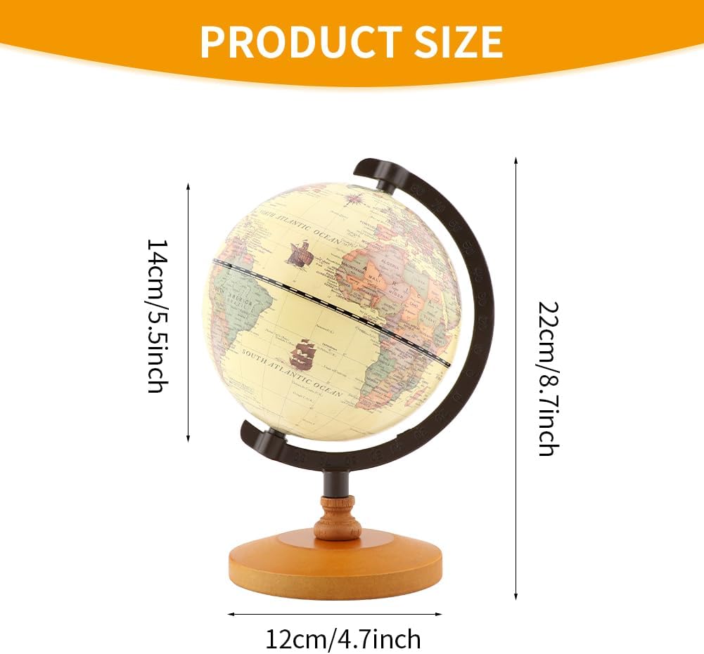 Rotating Antique Desktop World Globe