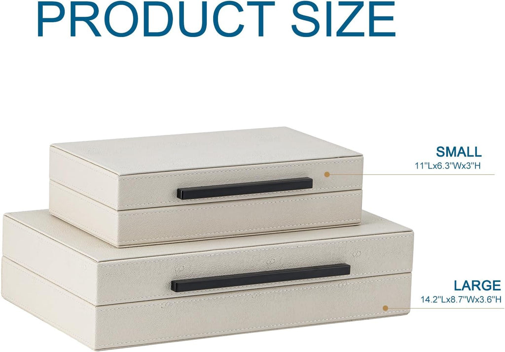 Faux‑Leather Nesting Decorative Storage Boxes