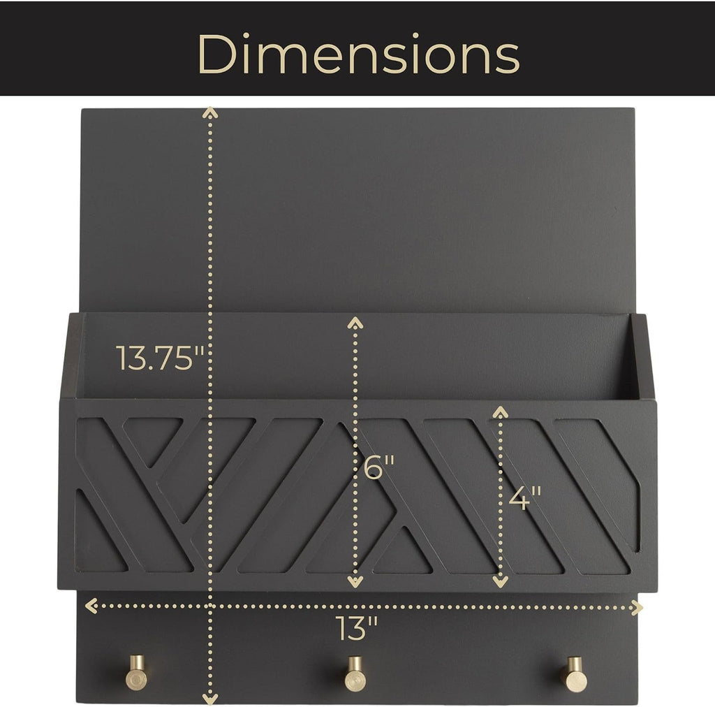 Wooden Wall‑Mounted Mail Key Organizer