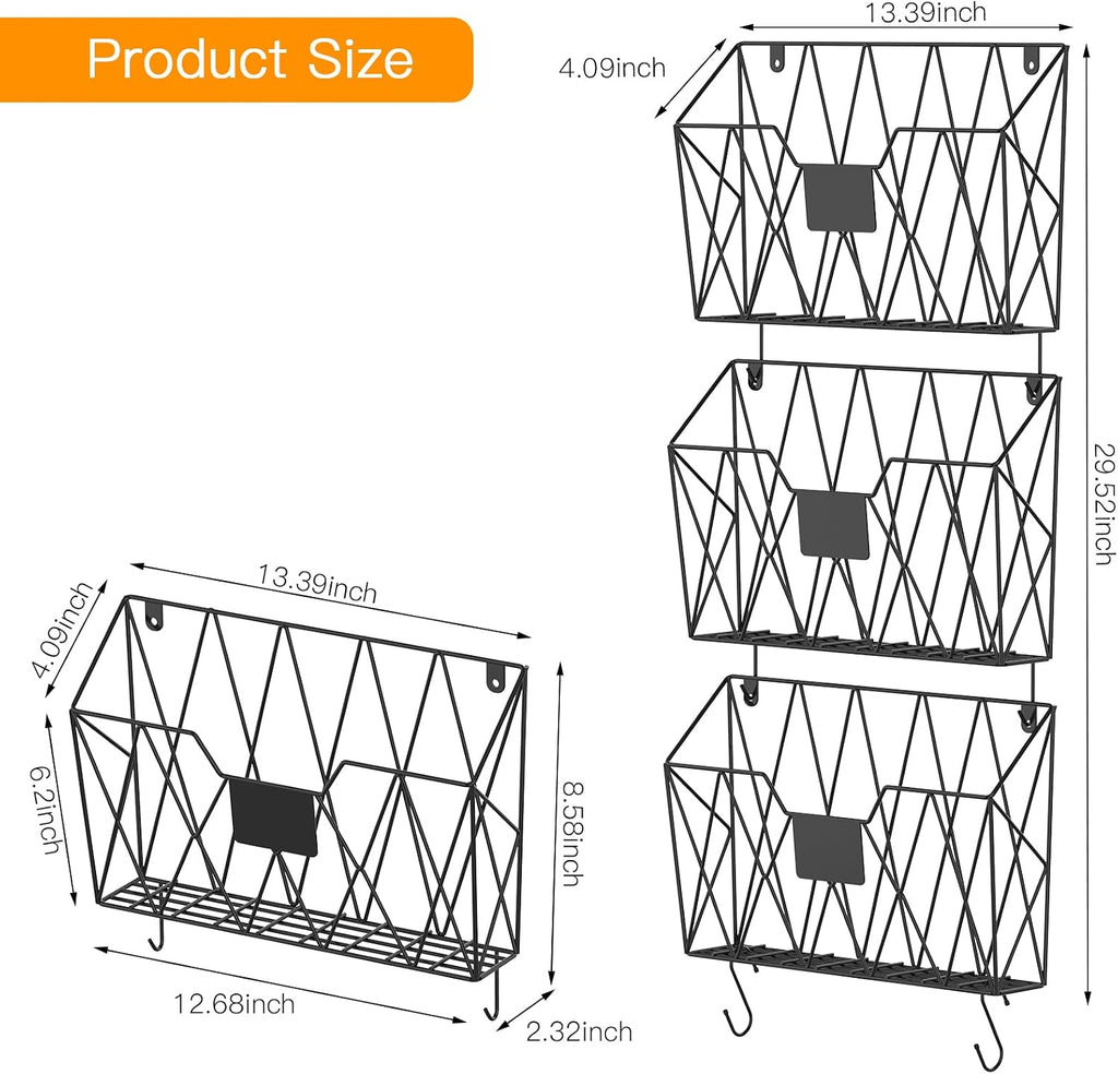 Mesh Wall‑Mounted File Organizer Set