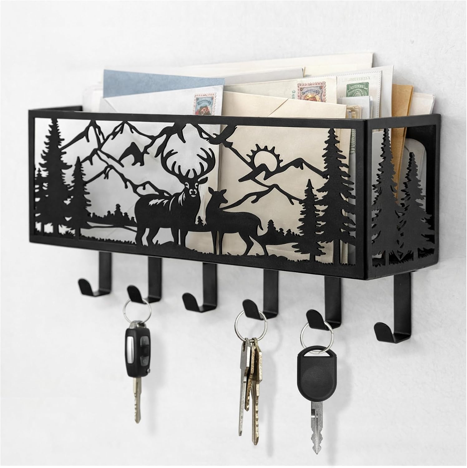Wall‑Mounted Mail And Key Organizer