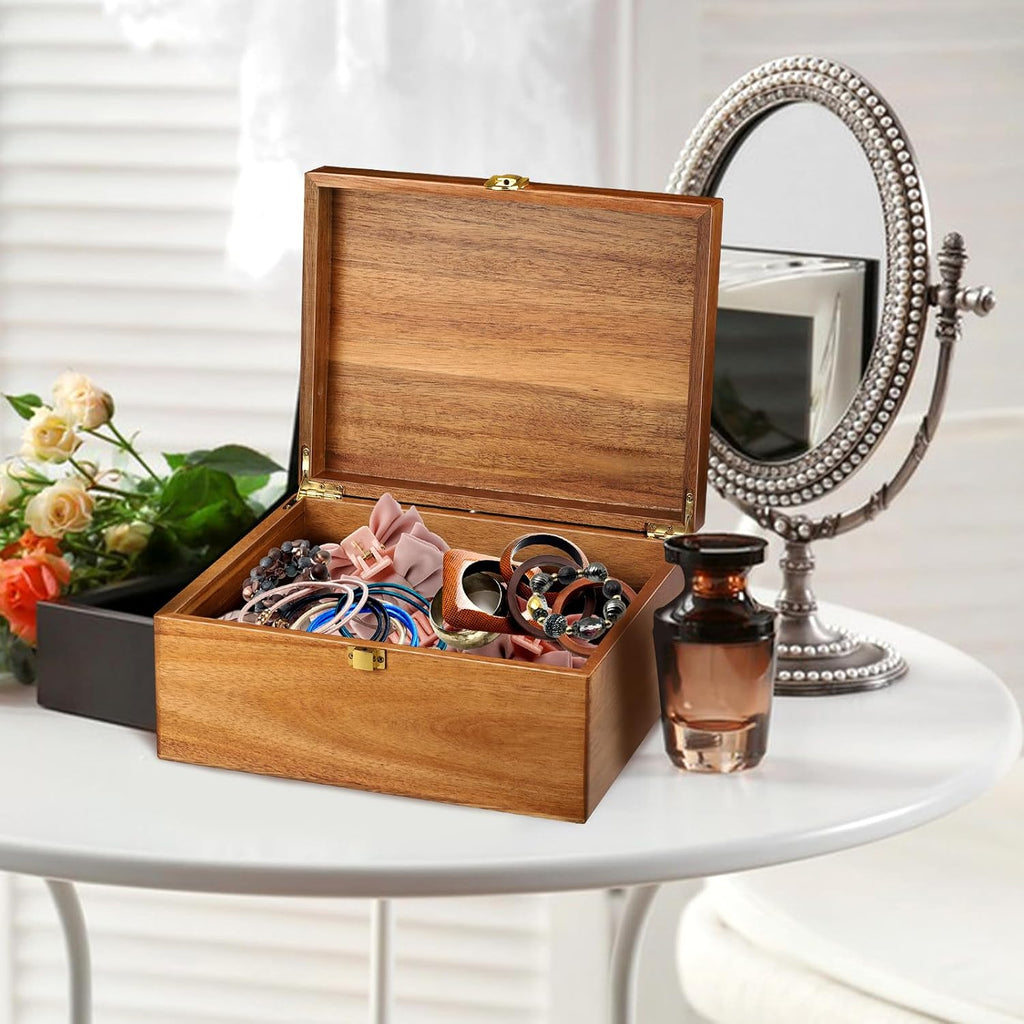 Large Acacia Wooden Decorative Keepsake Box