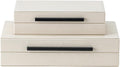 Faux‑Leather Nesting Decorative Storage Boxes