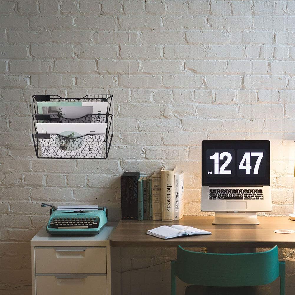 3‑Tier Wall‑Mounted Metal Mail Organizer