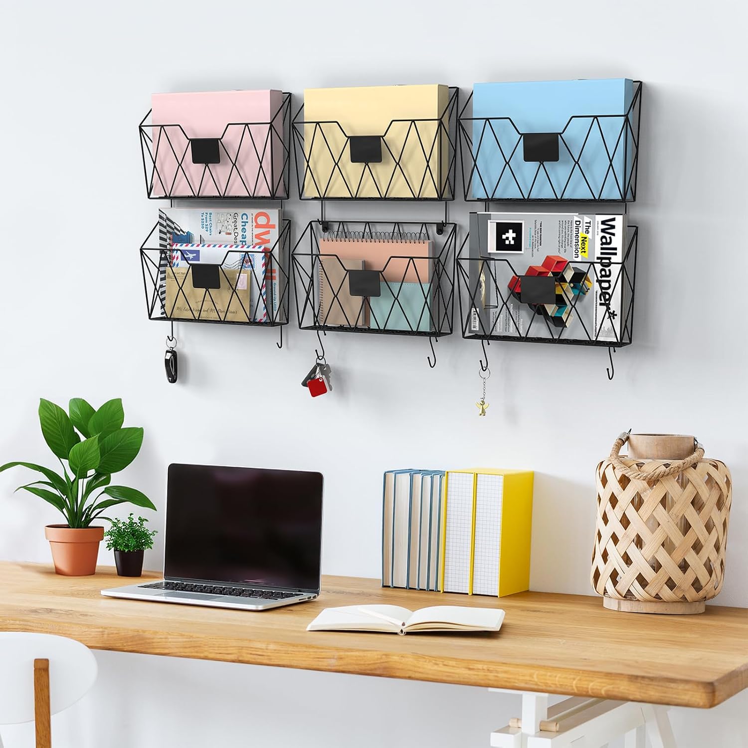 Mesh Wall‑Mounted File Organizer Set