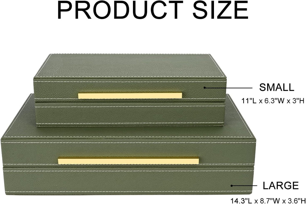 Faux‑Leather Nesting Decorative Storage Boxes