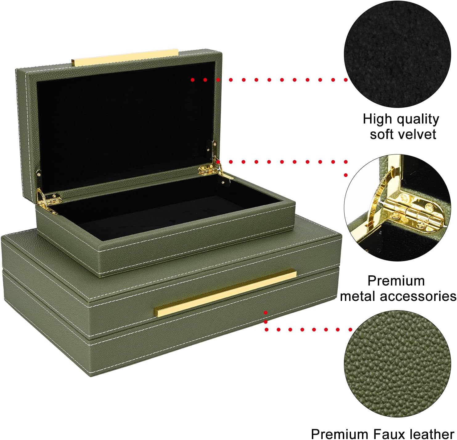 Faux‑Leather Nesting Decorative Storage Boxes