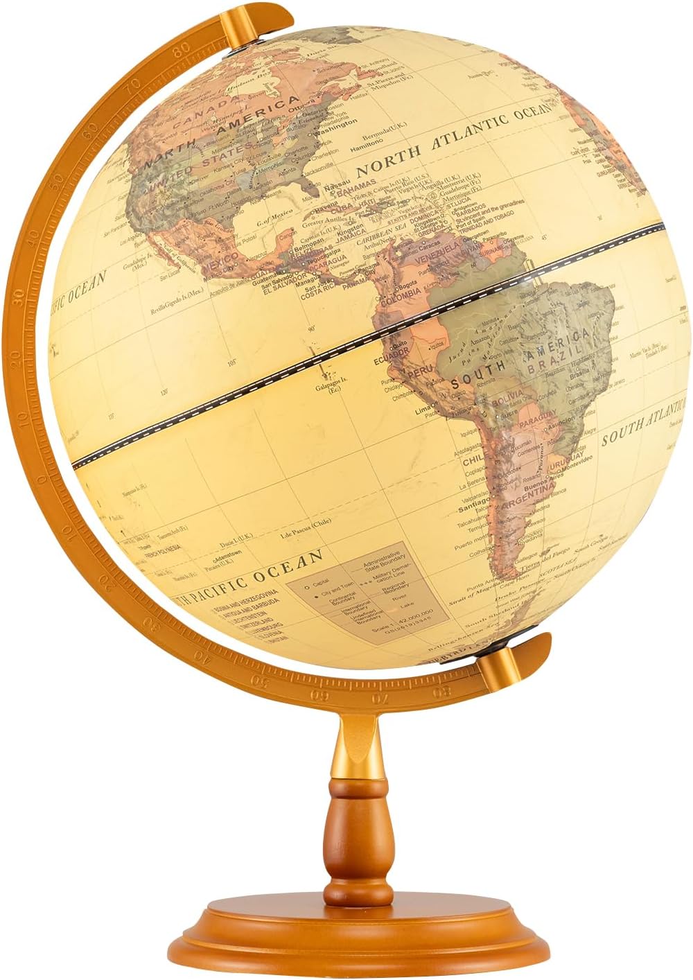 Rotating Illuminated Antique World Globe Lamp