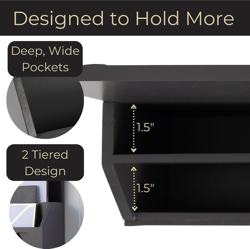 Wooden Wall‑Mounted Mail Key Organizer