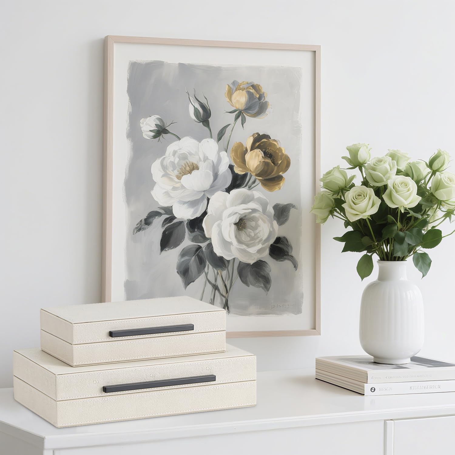 Faux‑Leather Nesting Decorative Storage Boxes