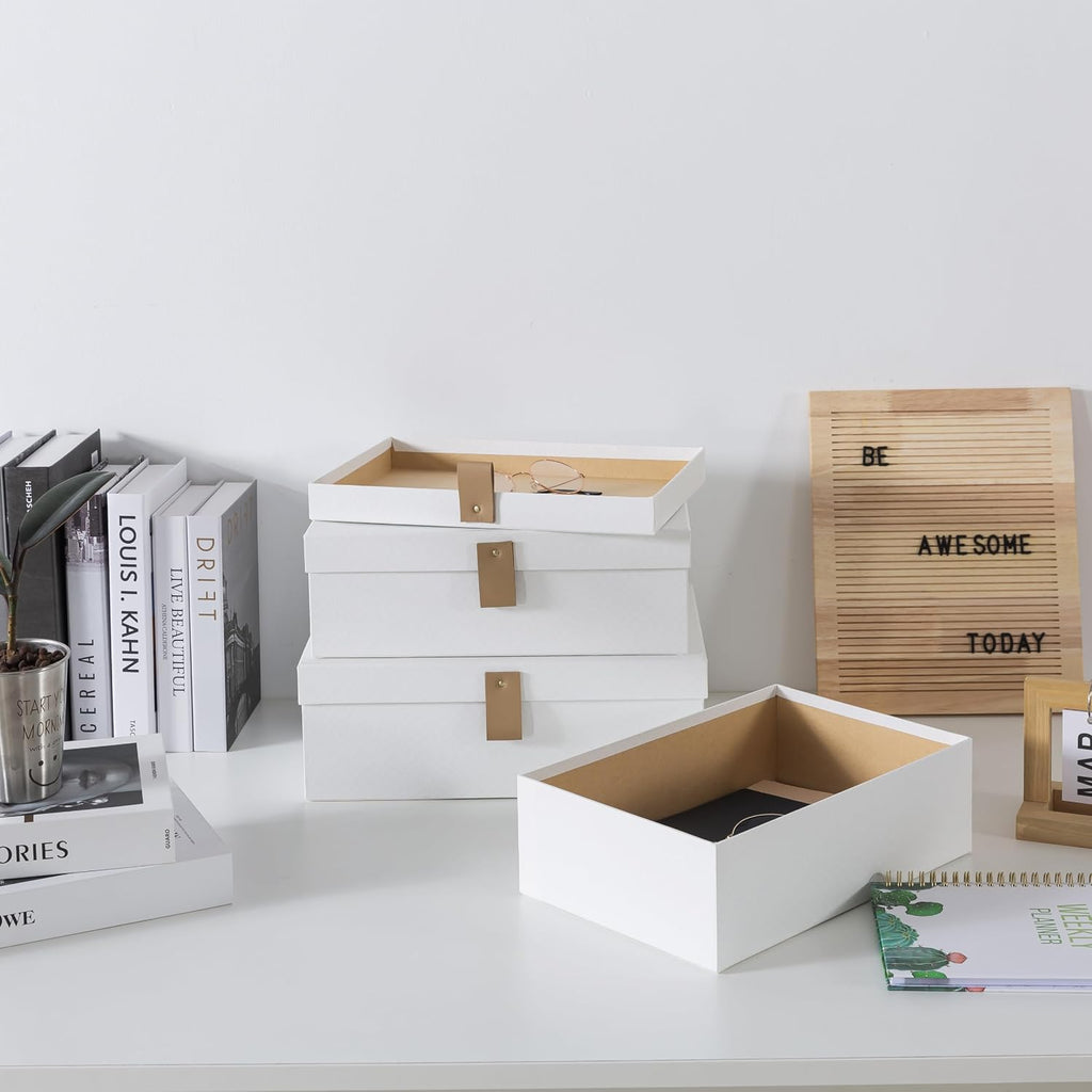 Cardboard Decorative Storage Boxes Set