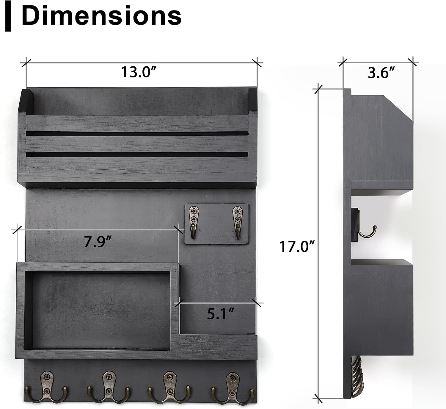 Wall‑Mounted Mail And Key Organizer