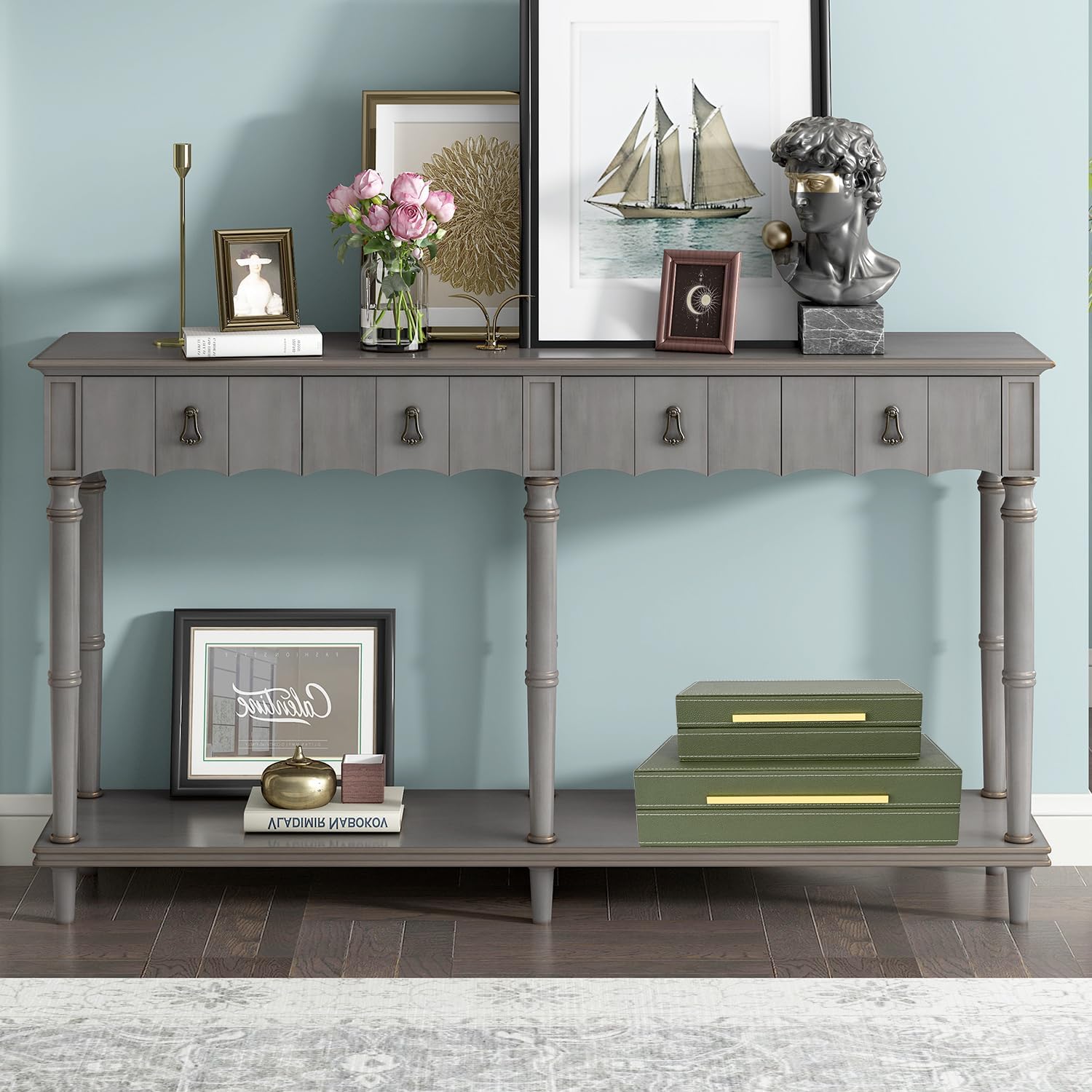 Faux‑Leather Nesting Decorative Storage Boxes