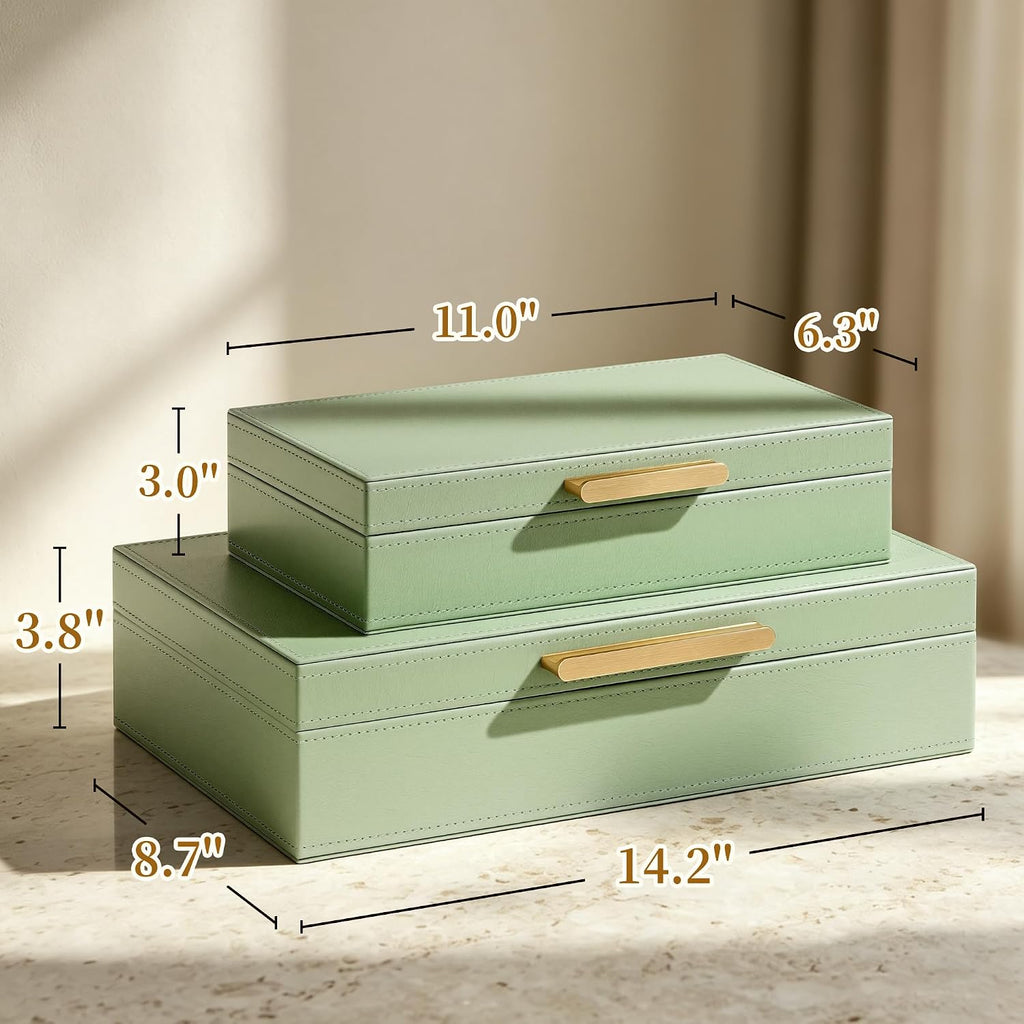 PU‑Leather Decorative Storage Boxes With Lids