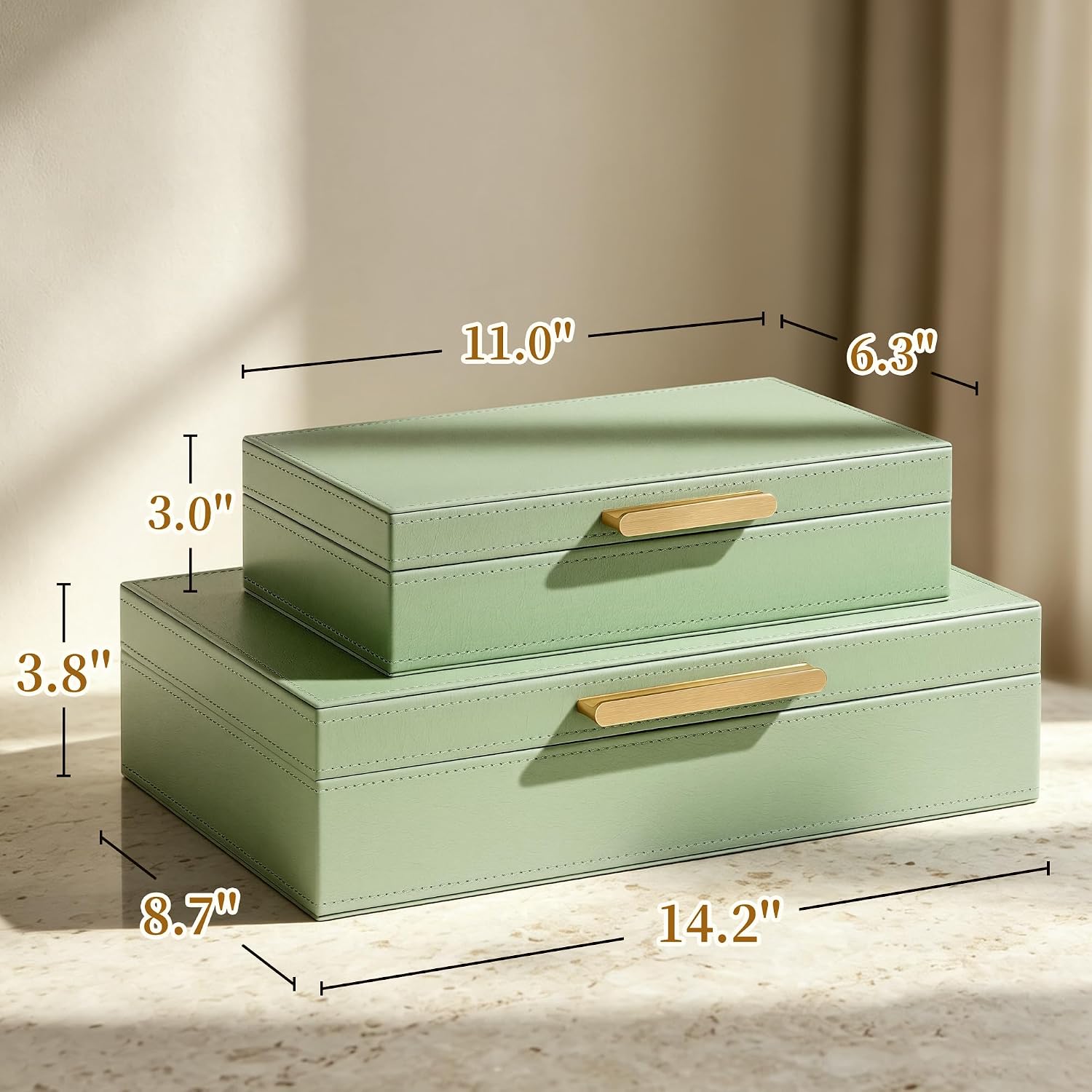 PU‑Leather Decorative Storage Boxes With Lids