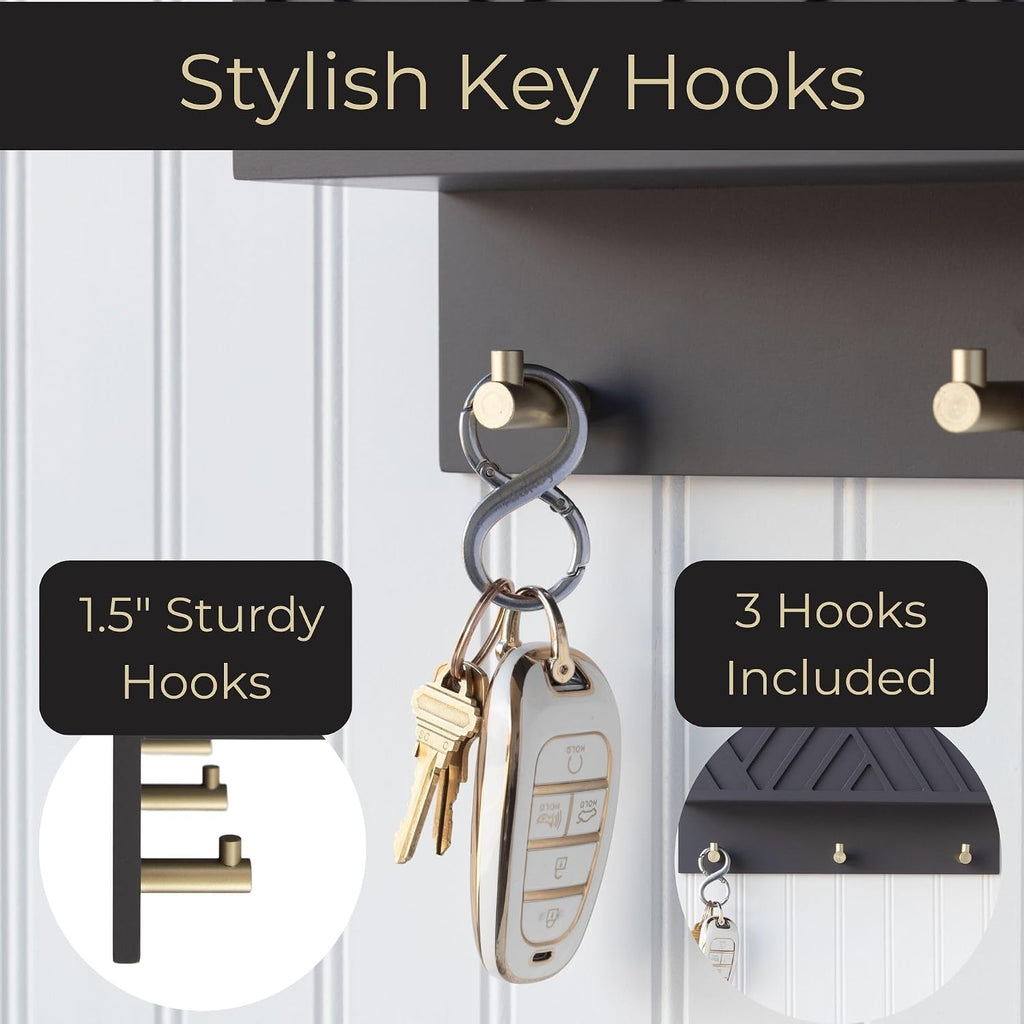 Wooden Wall‑Mounted Mail Key Organizer