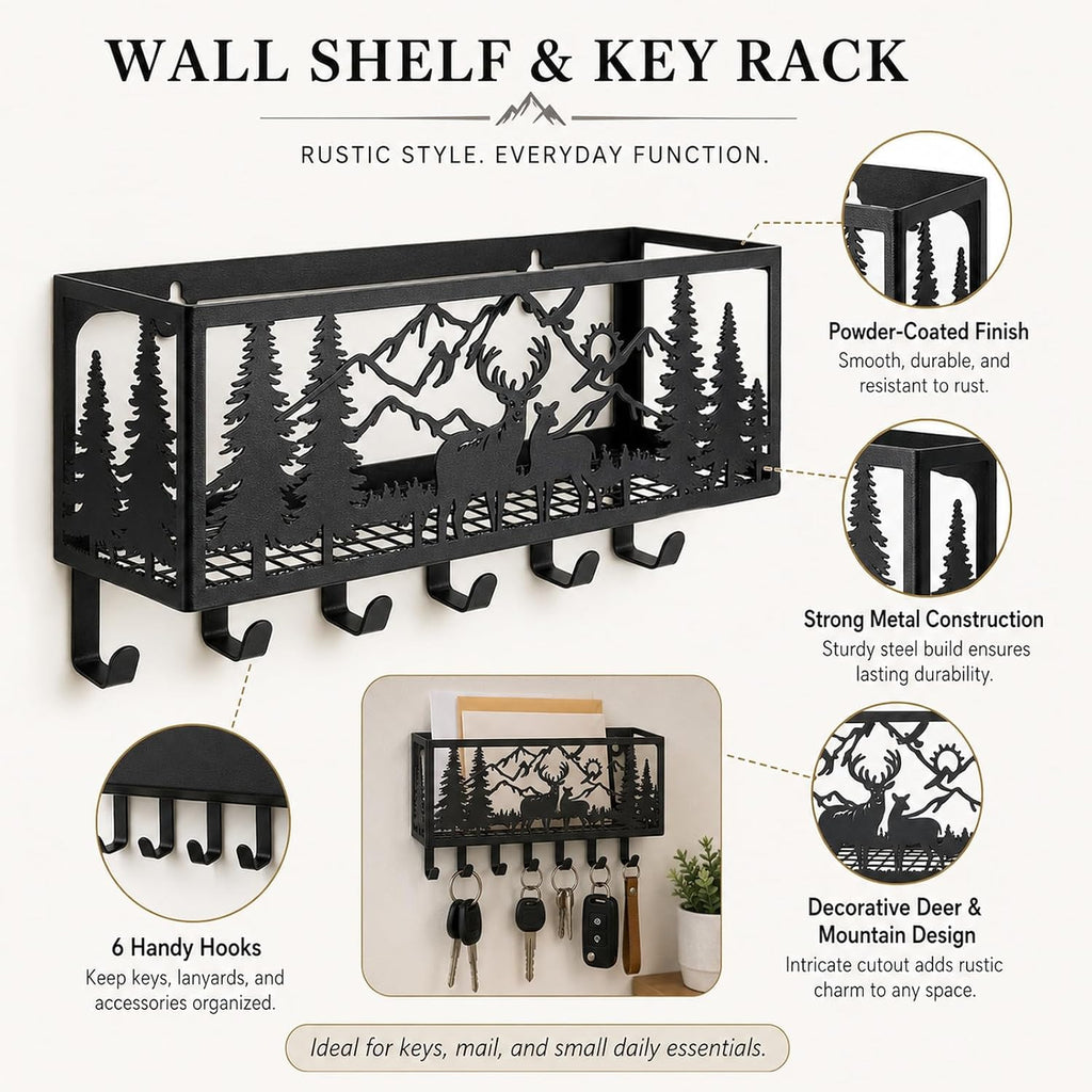 Wall‑Mounted Mail And Key Organizer