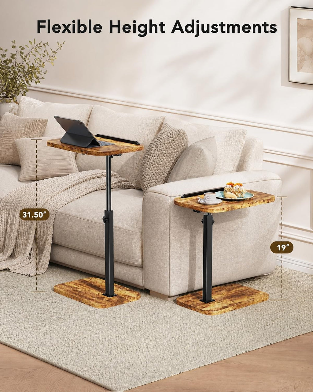 Adjustable Swivel Tilt TV Tray Table