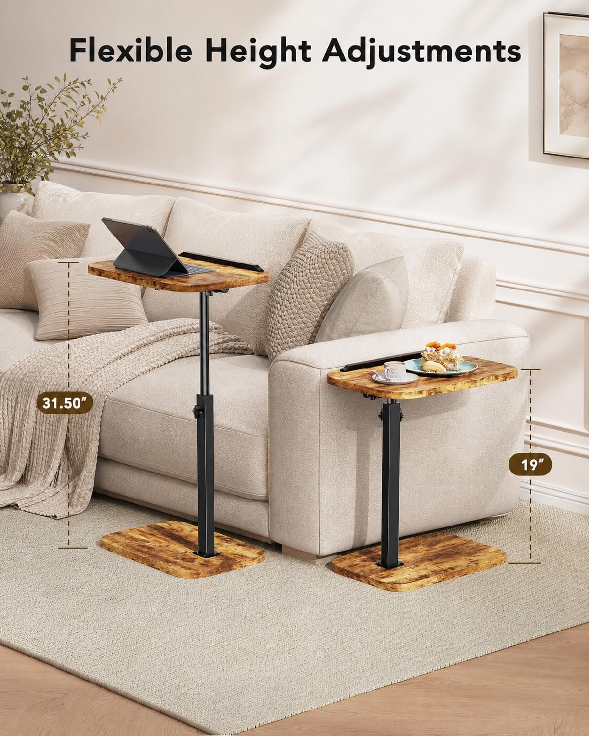 Adjustable Swivel Tilt TV Tray Table