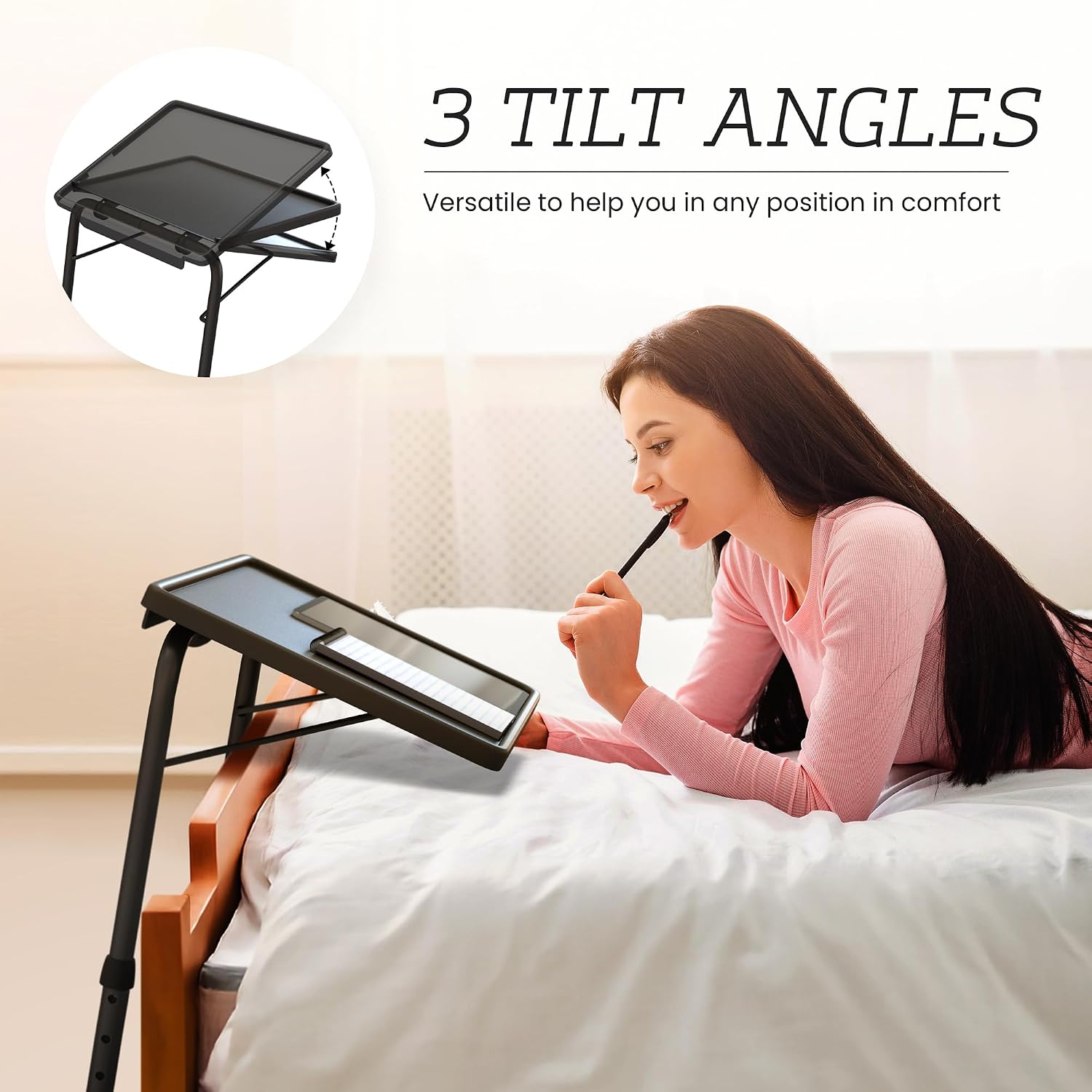 Adjustable Foldable Multifunctional TV Tray Table