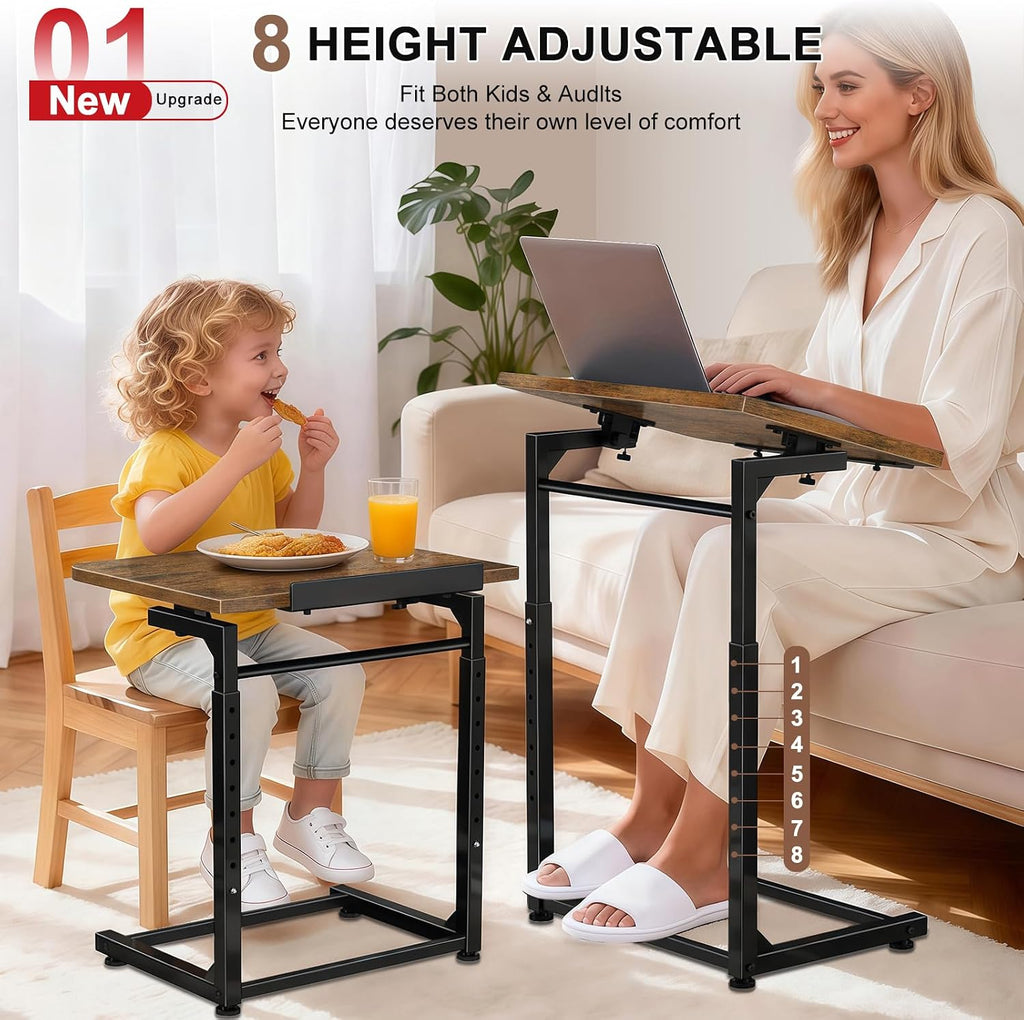 Adjustable Foldable Couch Side Tray Tables Set