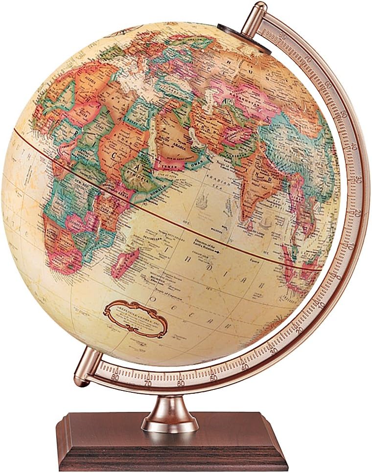 9‑Inch Antique Ocean World Globe