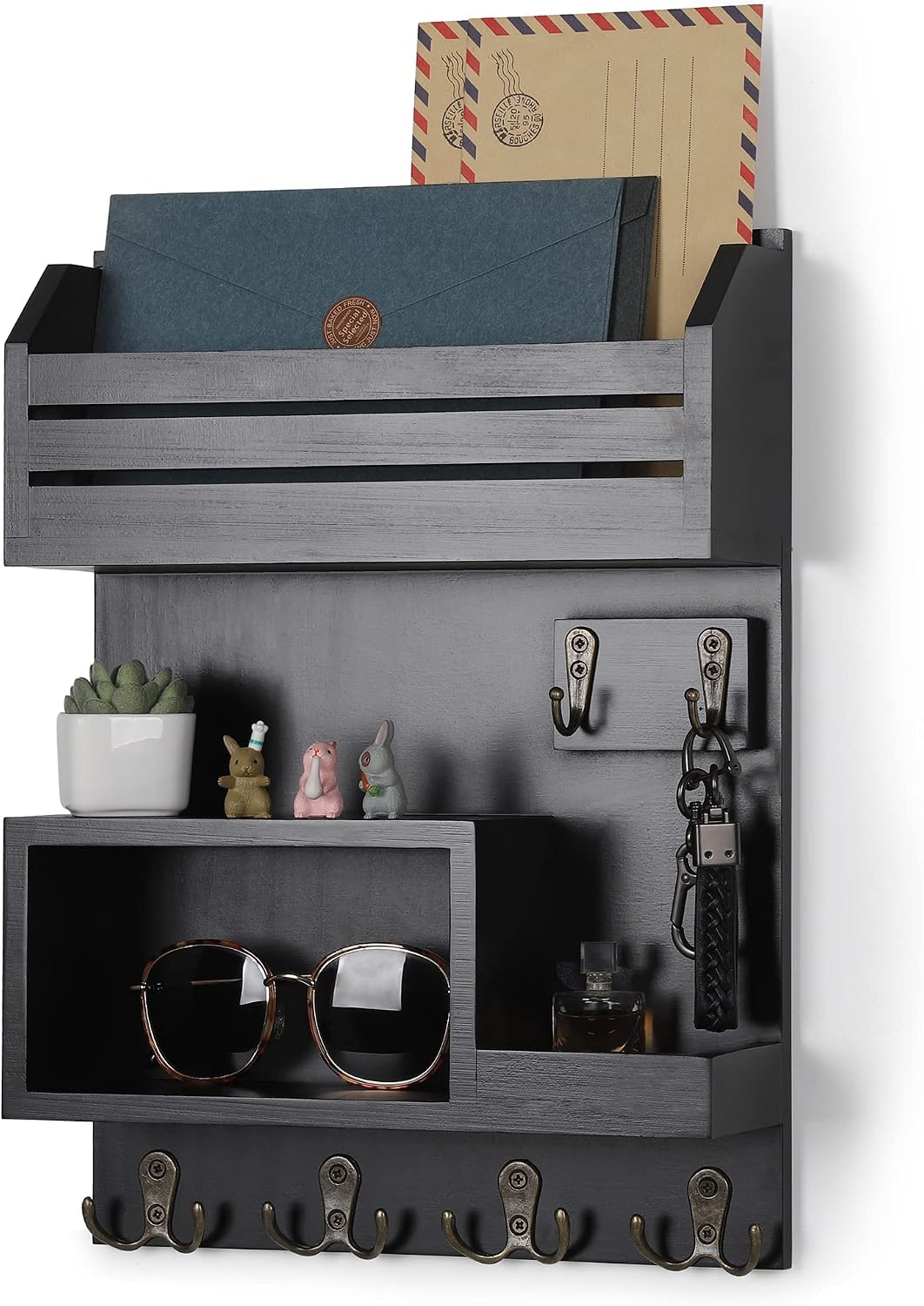Wall‑Mounted Mail And Key Organizer