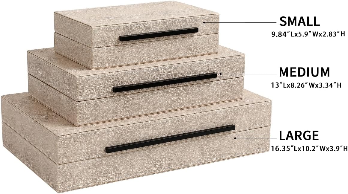 Faux‑Leather Decorative Storage Boxes With Lids