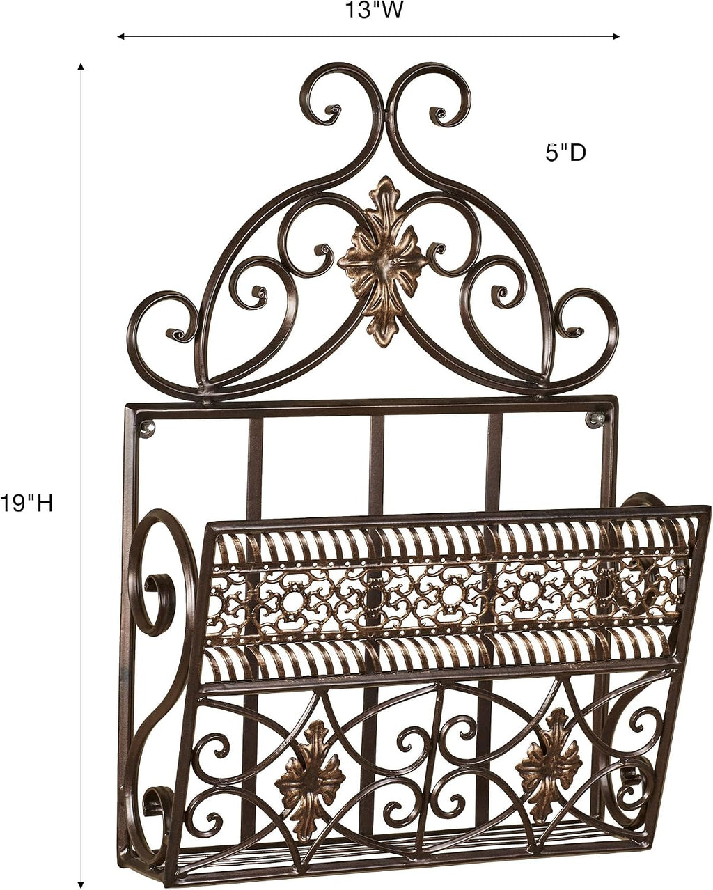 Bronze Metal Wall‑Mounted Mail Organizer