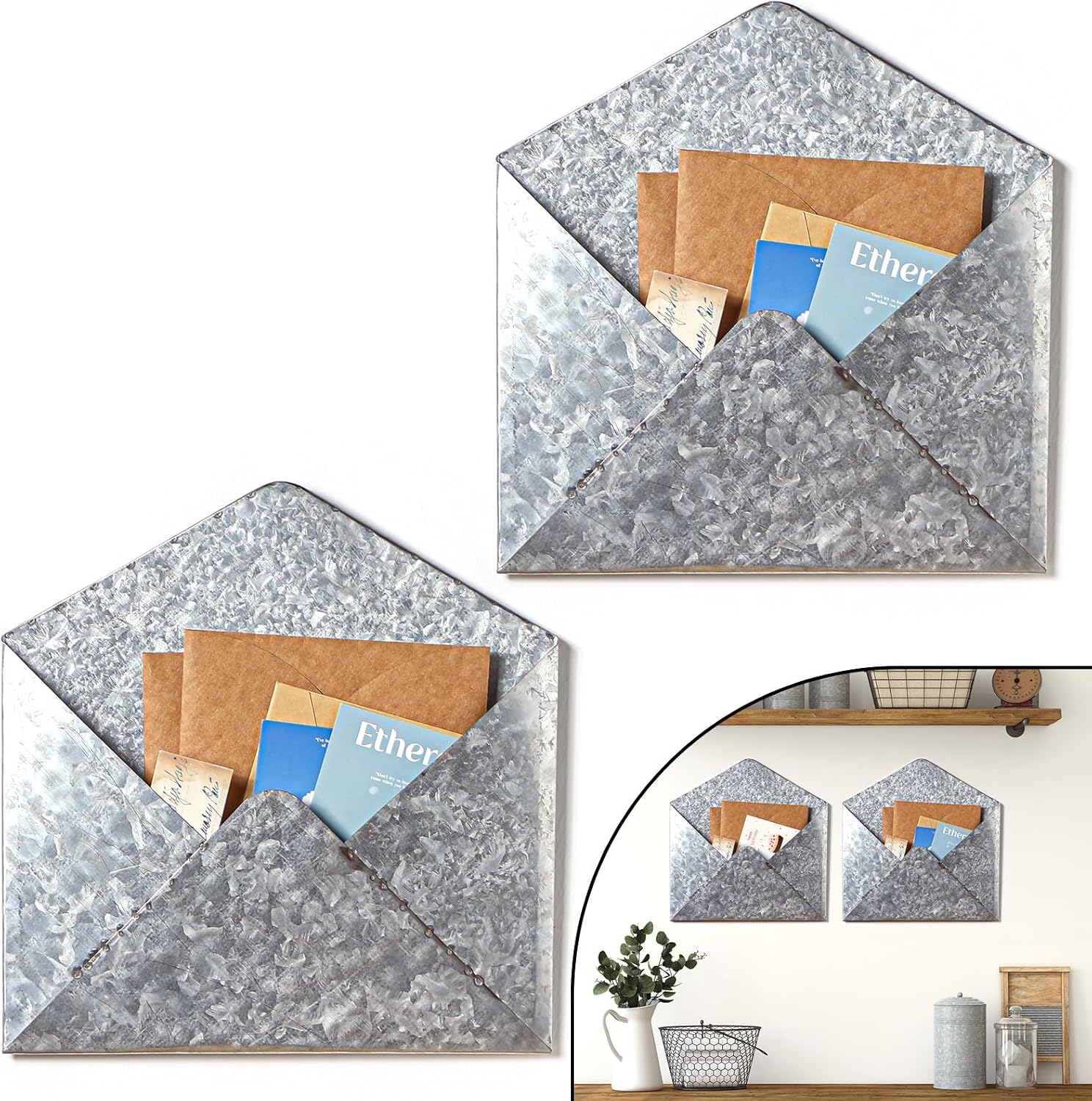 Rustic Metal Wall‑Mounted Mail Holders