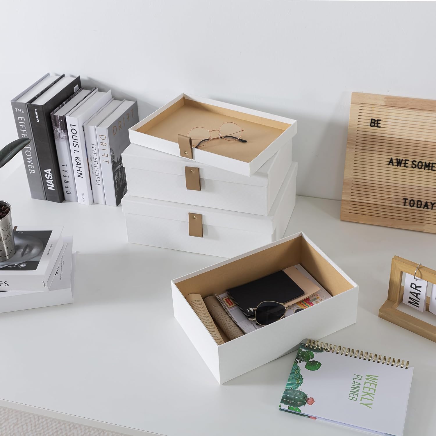 Cardboard Decorative Storage Boxes Set
