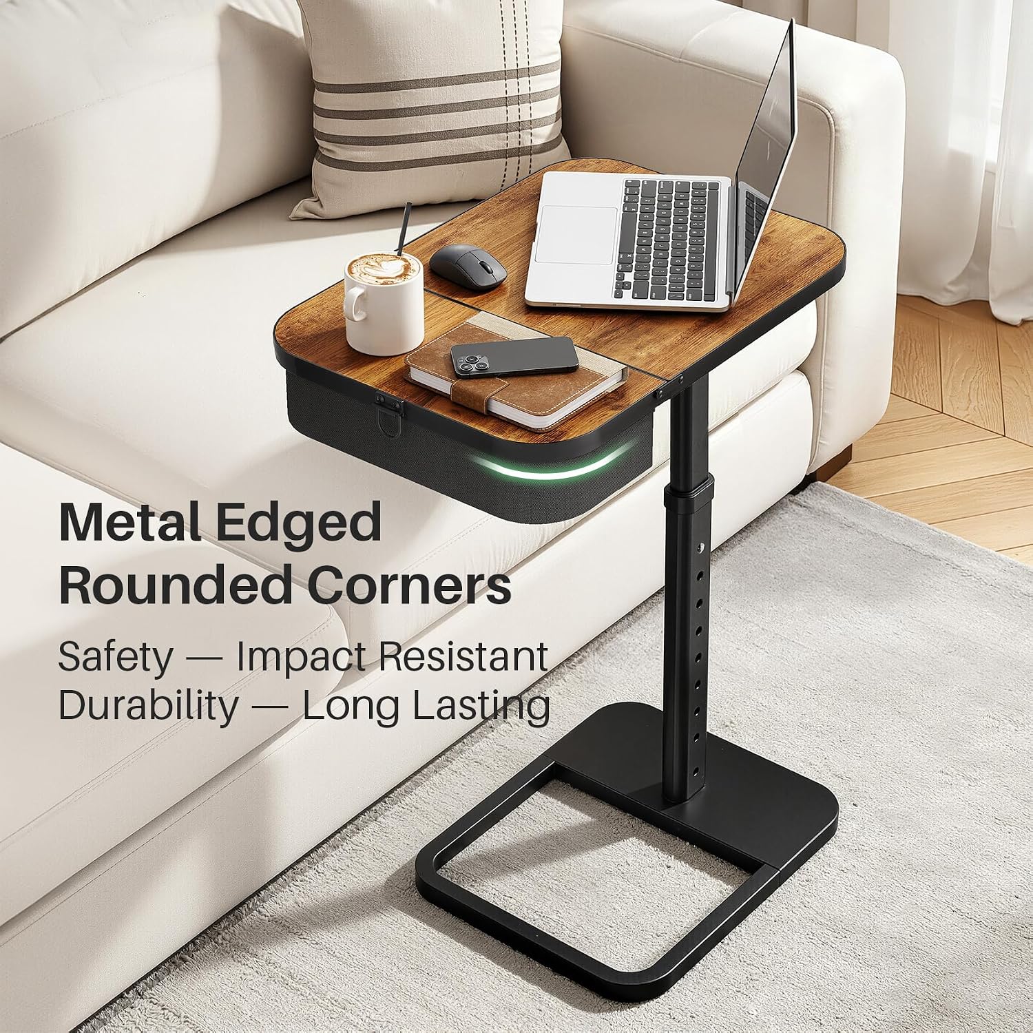 Adjustable Large Flip‑Top TV Tray Table
