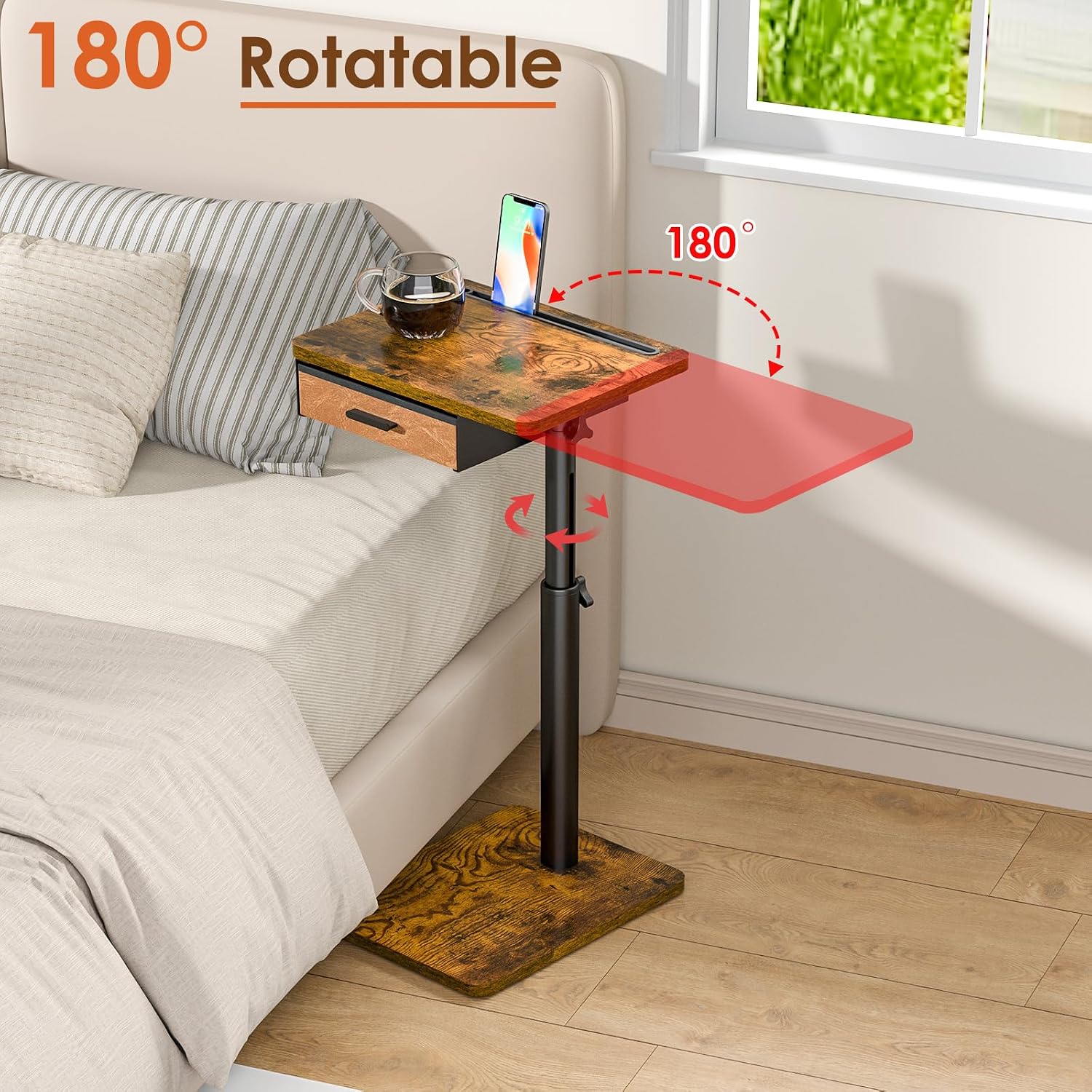 Swivel Adjustable Couch TV Tray Table