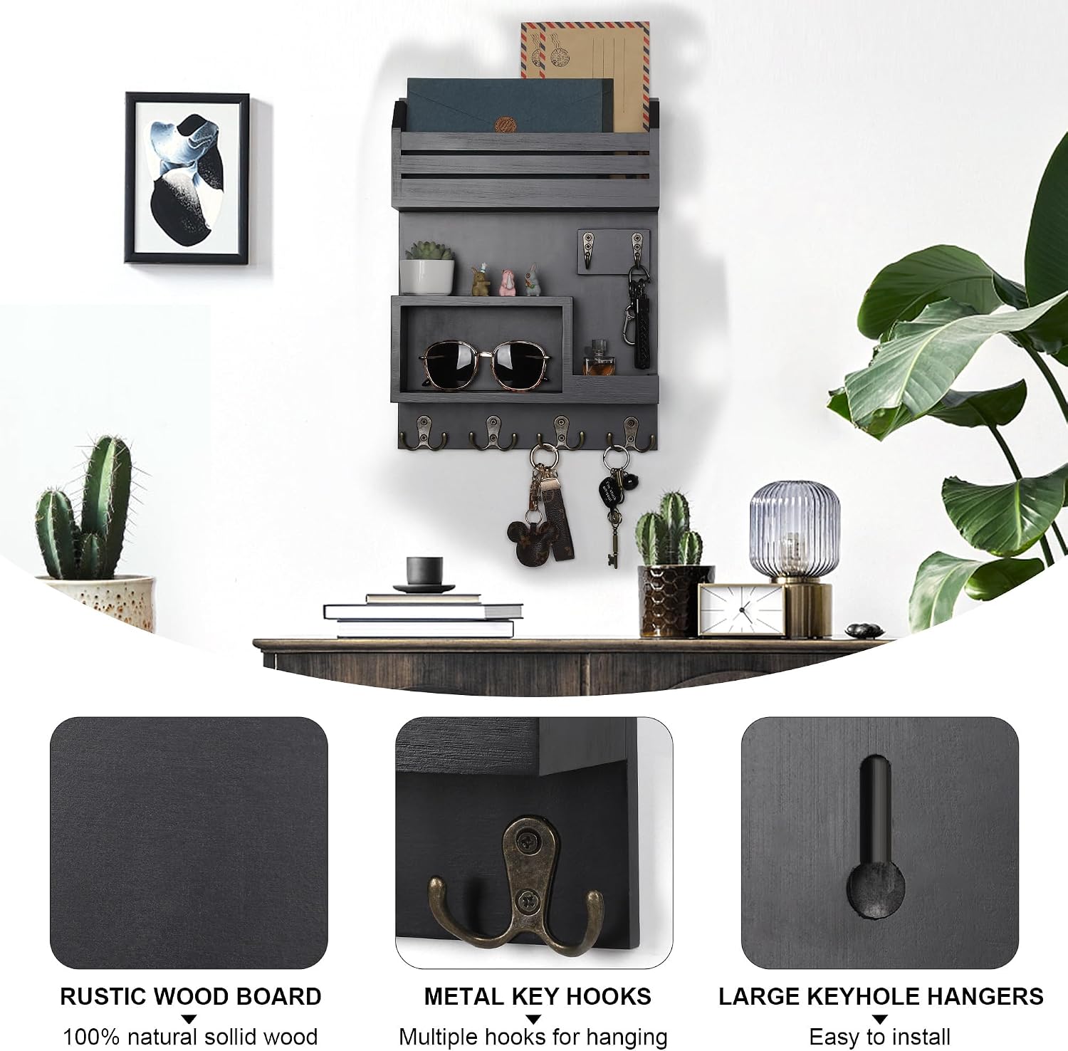 Wall‑Mounted Mail And Key Organizer