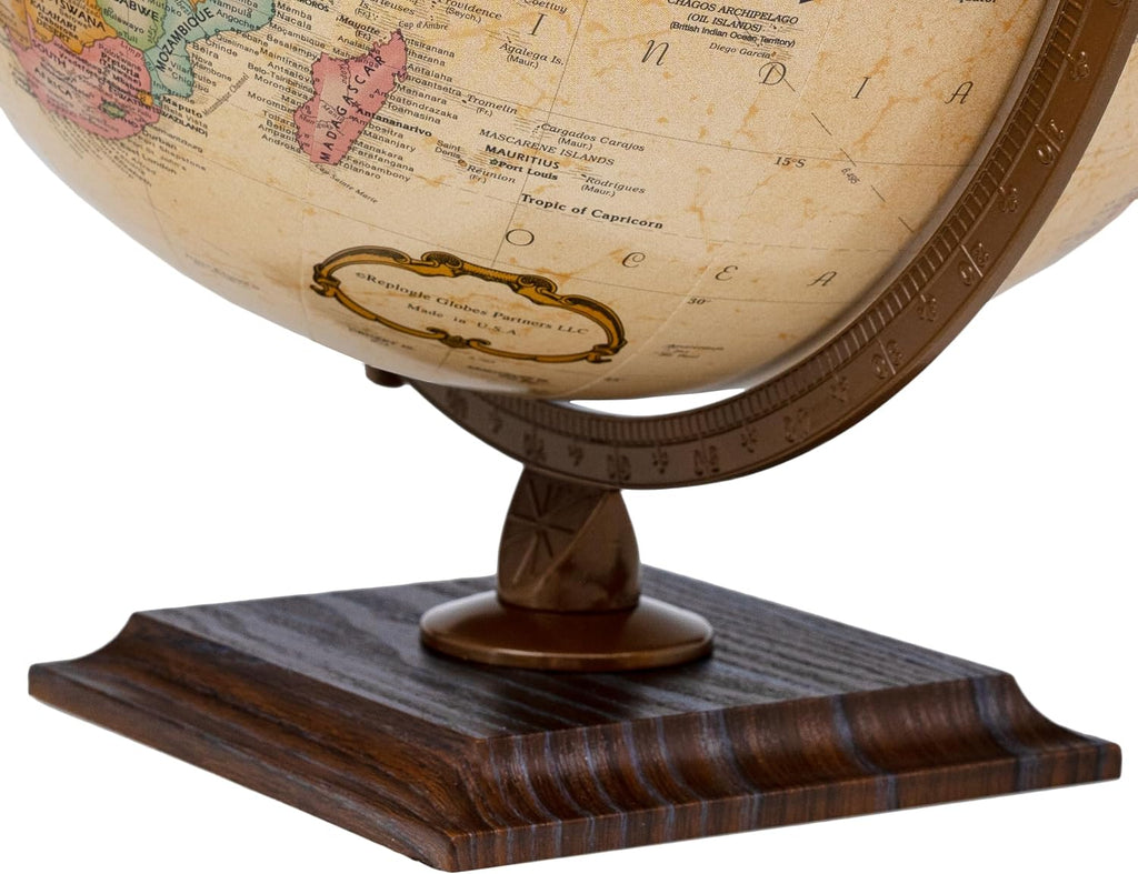 12‑Inch Antique Raised‑Relief World Globe