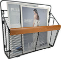 Wall‑Mounted Leather‑Accented File Organizer