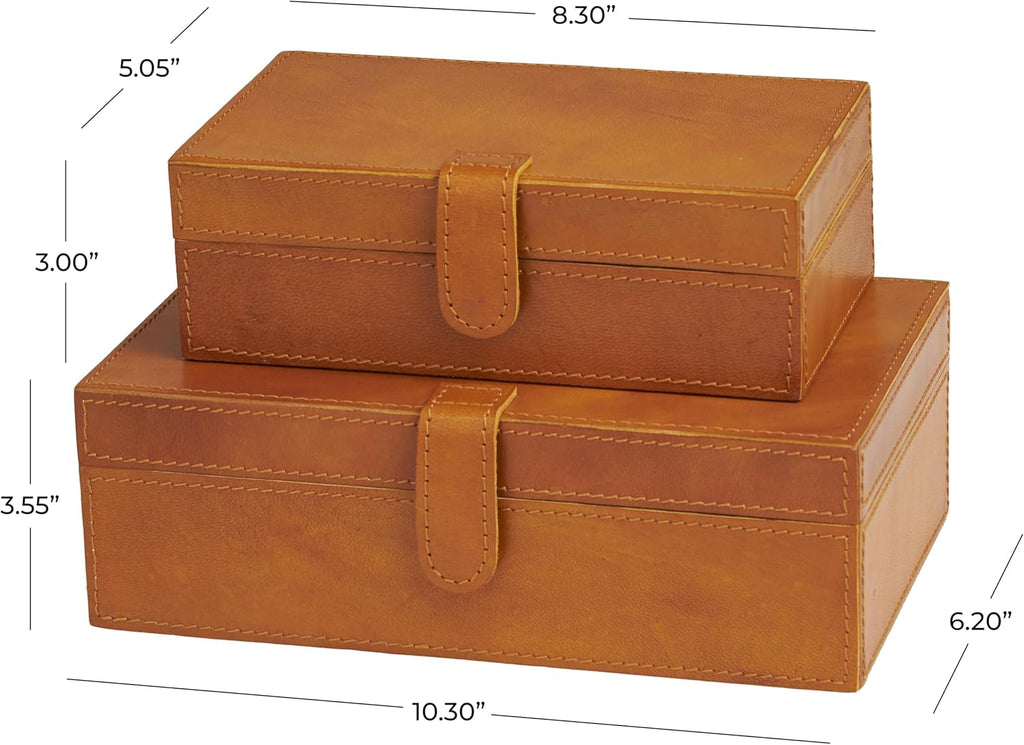 Handmade Leather Decorative Keepsake Boxes