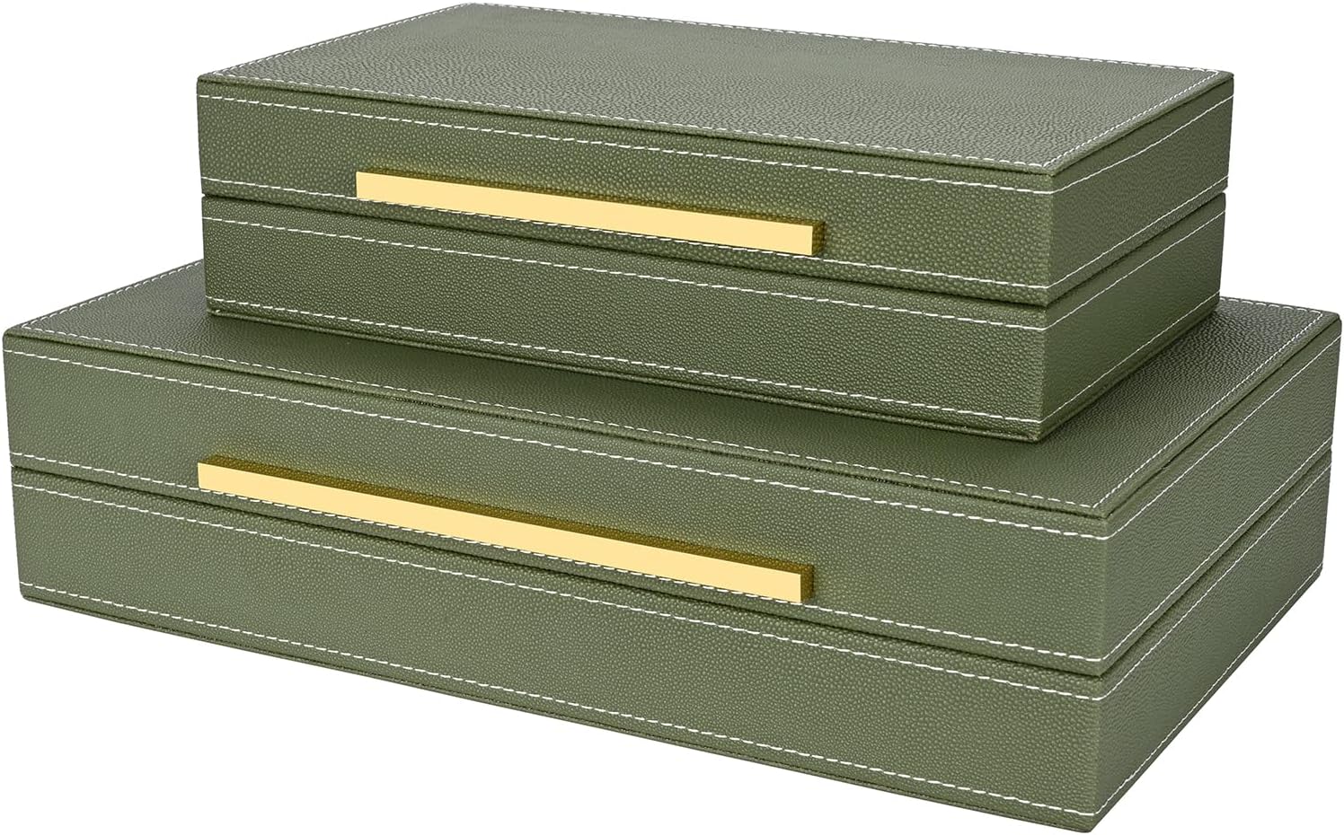 Faux‑Leather Nesting Decorative Storage Boxes