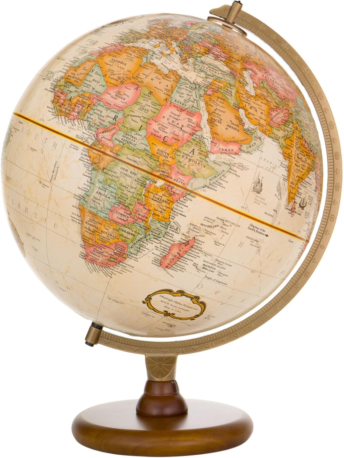12‑Inch Antique English World Globe