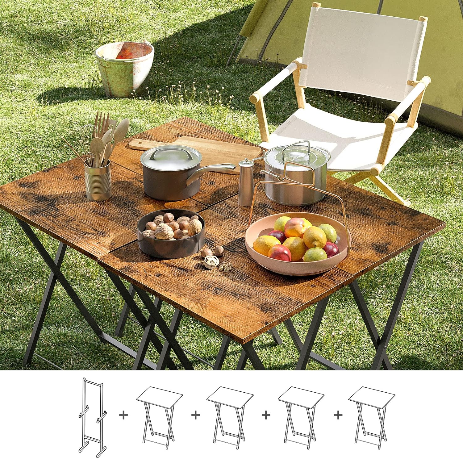 Folding TV Tray Tables Set Of Four