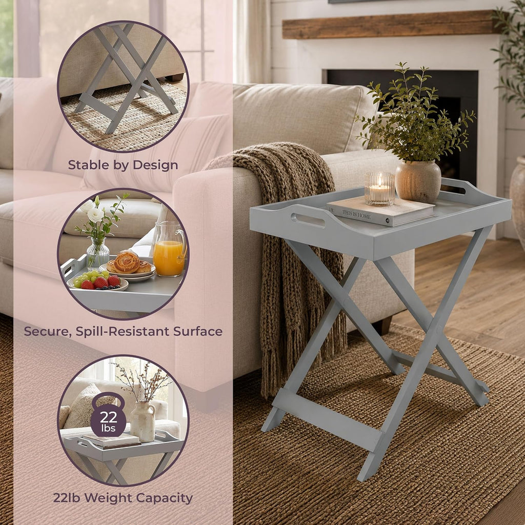 Folding Removable‑Top TV Tray Table