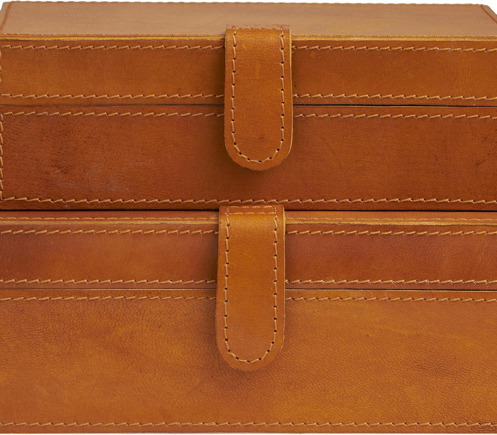 Handmade Leather Decorative Keepsake Boxes