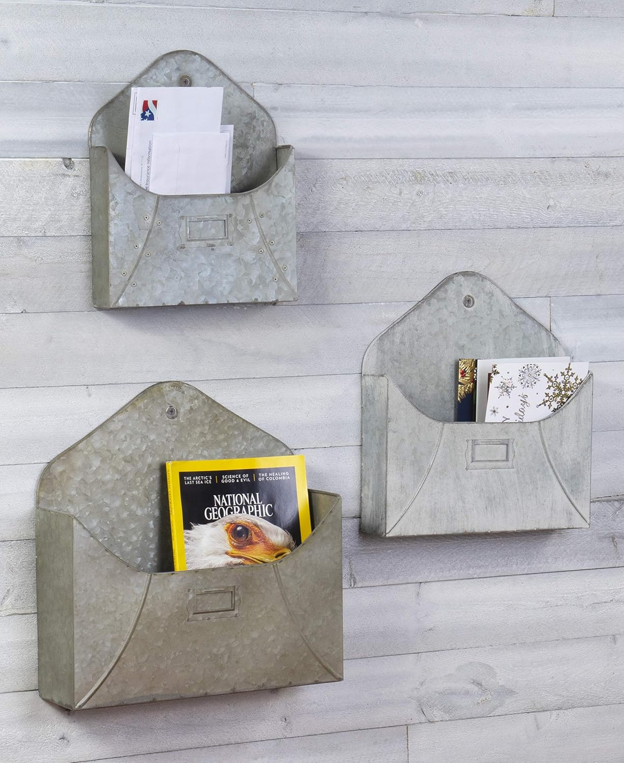 Rustic Metal Wall‑Mounted Storage Pockets