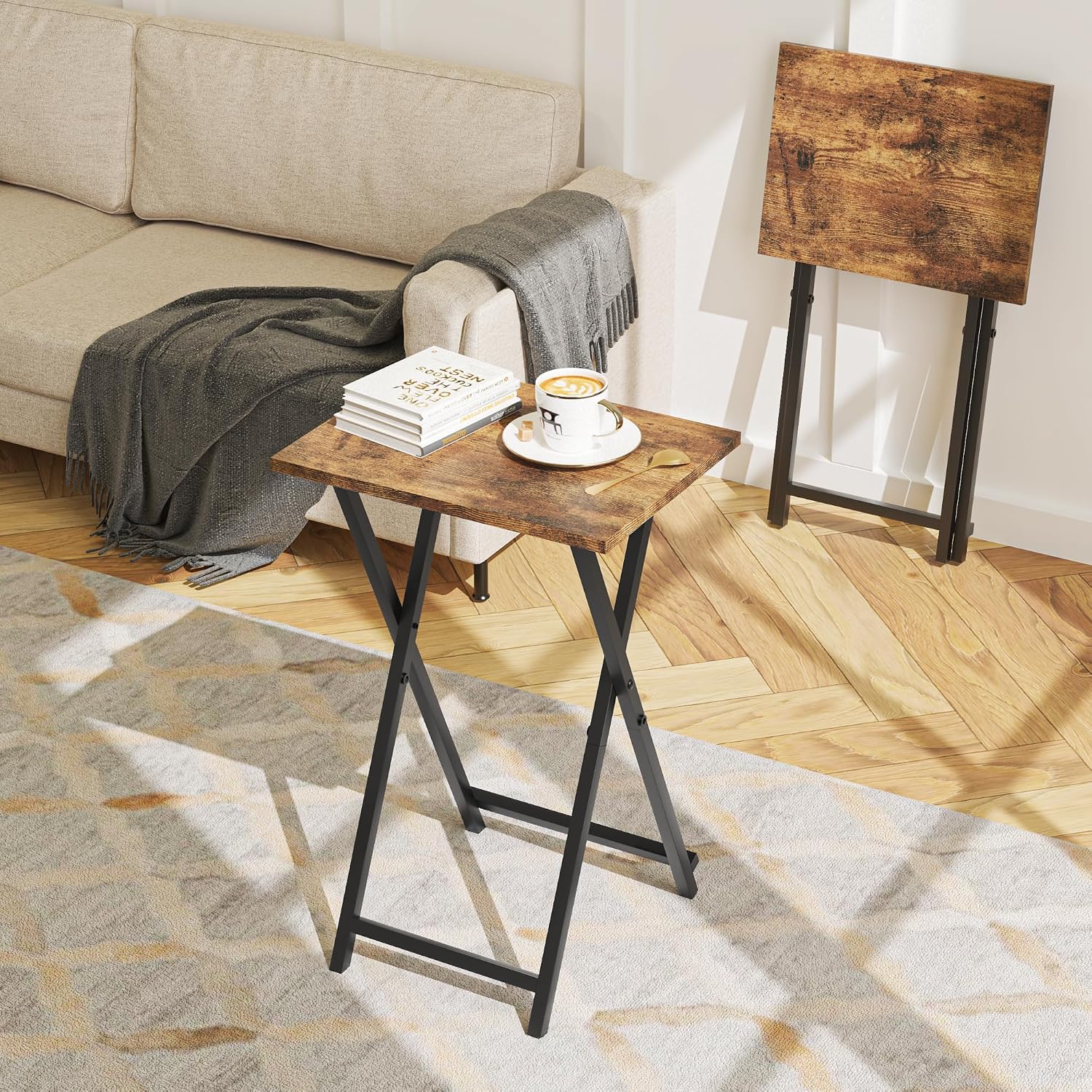 Portable Foldable TV Tray Tables Set
