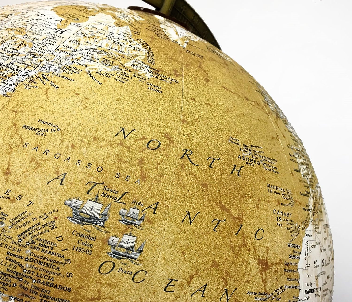 Old‑World Raised‑Relief Desktop World Globe