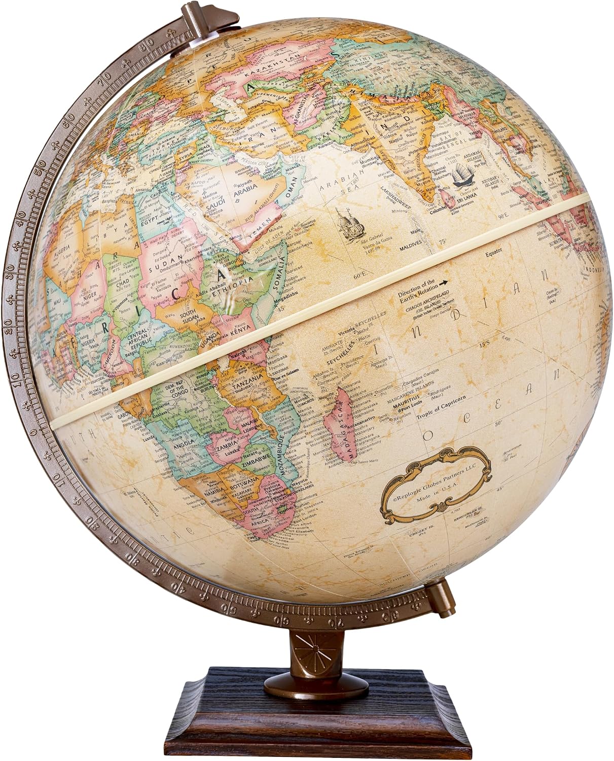 12‑Inch Antique Raised‑Relief World Globe