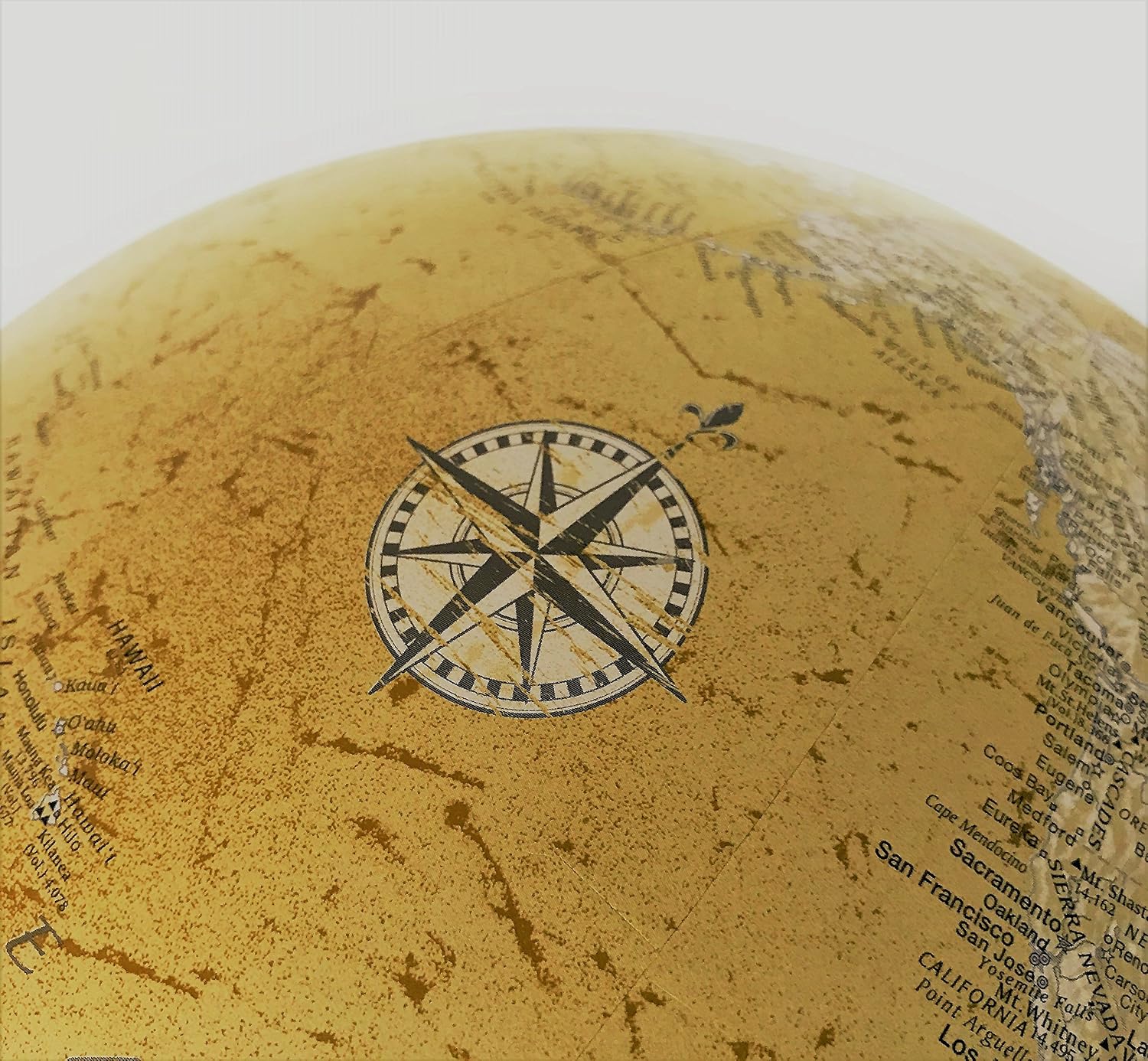 Old‑World Raised‑Relief Desktop World Globe