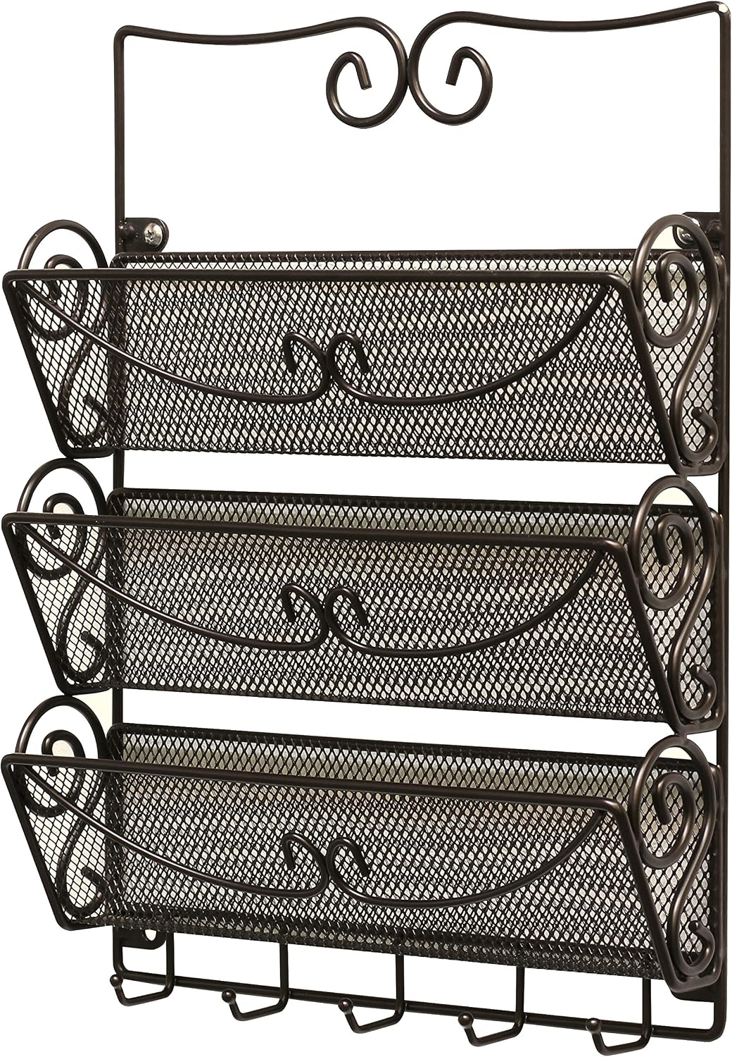 3‑Tier Bronze Wall Mail Key Organizer