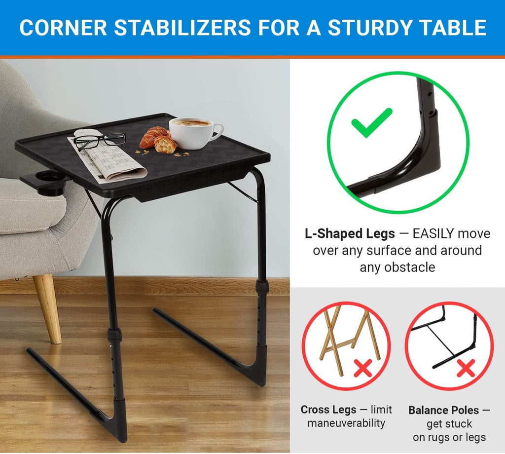 Adjustable Portable Folding TV Tray Table